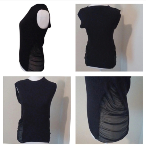 💙🌹Sleeveless black top with cute decor on the sides - Picture 1 of 9